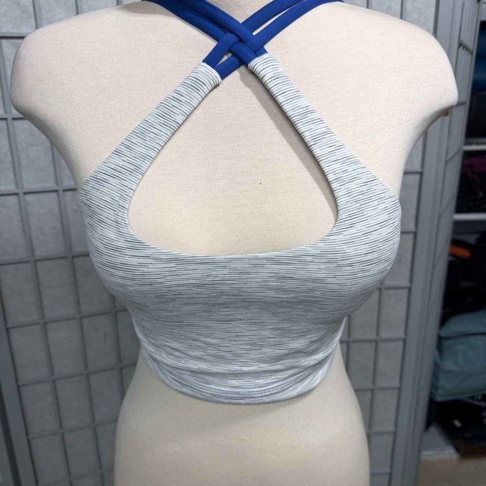 Lululemon Athletica Blue and Gray Cross-Back Bandeau - Picture 5 of 6